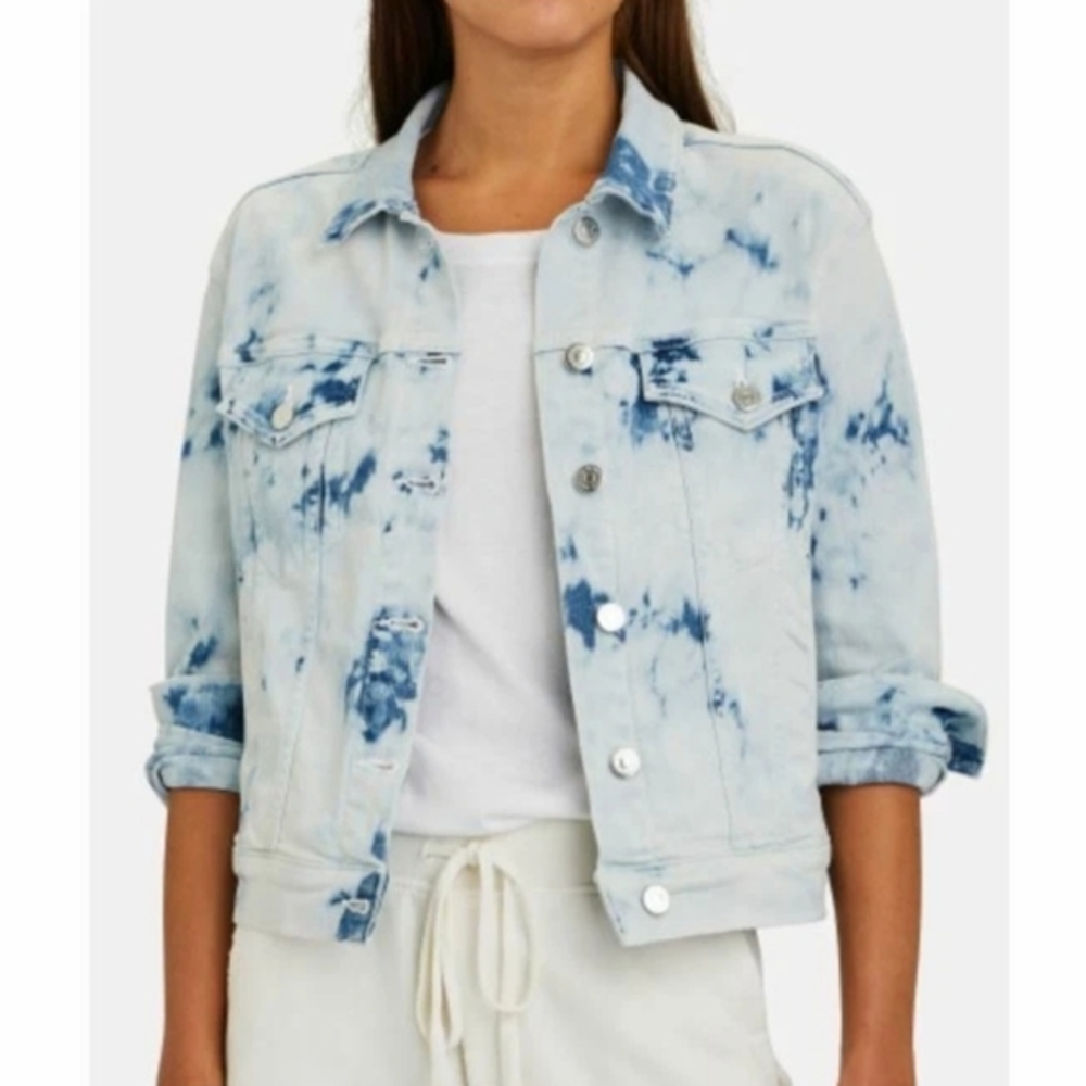 Veronica Beard Kinley Tie Dye Denim Jean Jacket